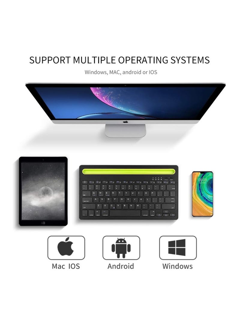 Kannzz Rechargeable Bluetooth Keyboard Arabic & English with Wireless Mouse: Multi-Device Dual Channel Compatibility for iOS, Windows, and Android. - Image 5