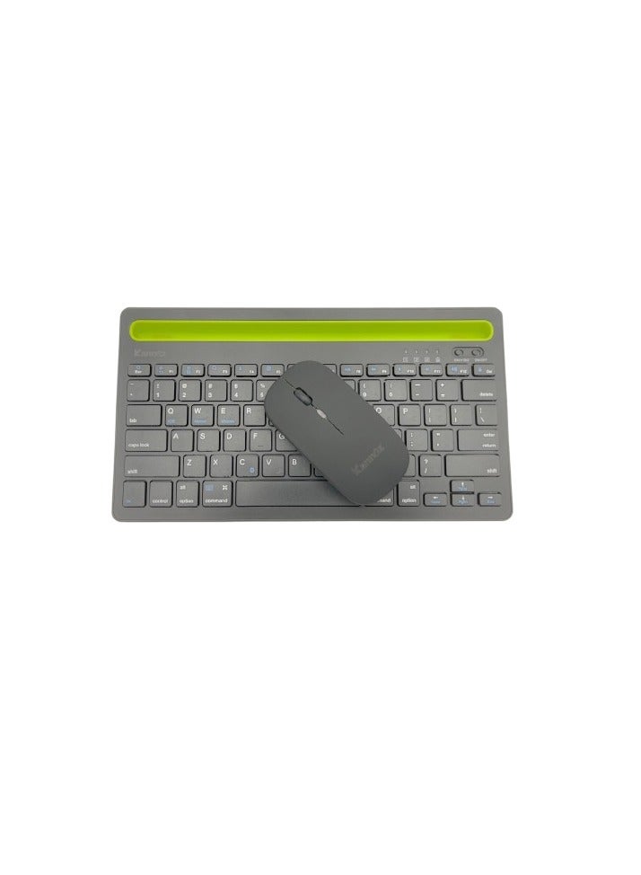 Kannzz Rechargeable Bluetooth Keyboard Arabic & English with Wireless Mouse: Multi-Device Dual Channel Compatibility for iOS, Windows, and Android. - Image 2