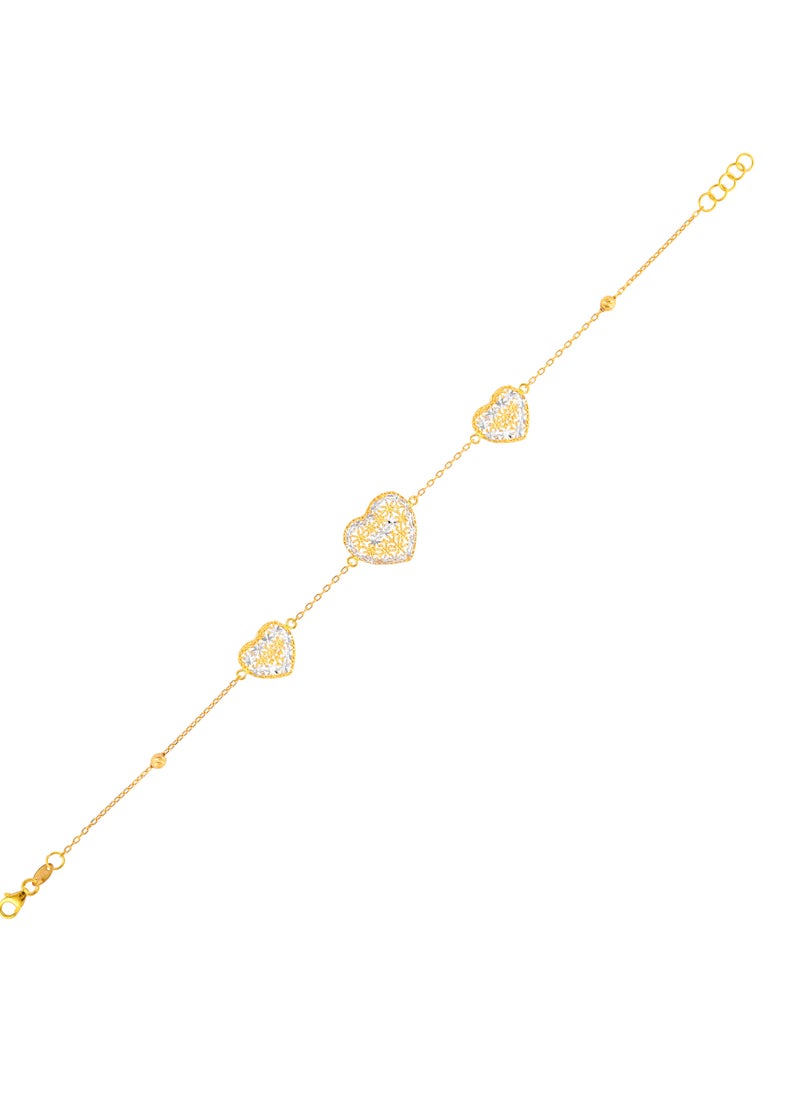BAFLEH JEWELLERY - 22k Gold Heart Shaped Bracelet Perfect Valentine's Gift - Image 1