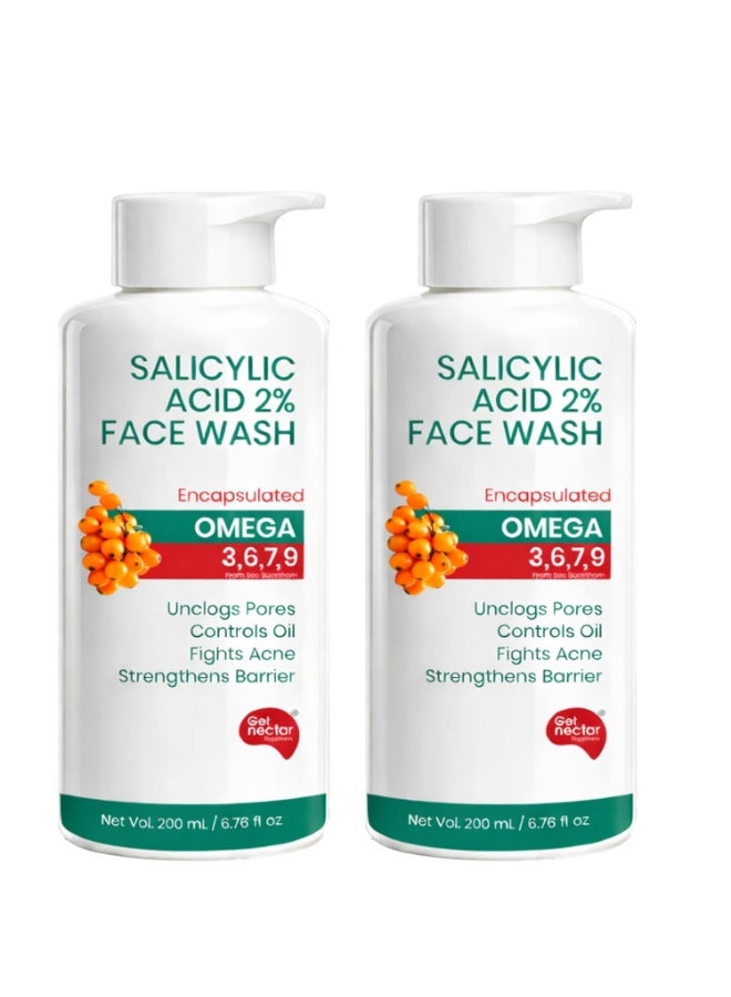Get Nectar Happiness غسول وجه نكتار السعادة 2% حمض الساليسيليك (عبوة 200 مل من 2) - Image 1