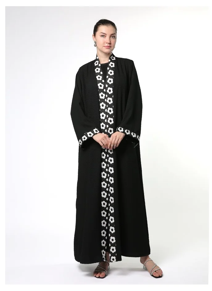 لاين 73 باي زهرة Floral Harmony A-Line Abaya