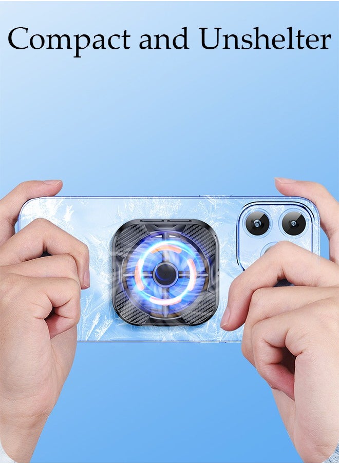 DUNISO - Magnetic Semi-Conductor Cooling Chip for Live Streaming and Gaming, Fast Phone Cooling Fan with RGB Lights and Fast Charging, Cellphone Radiator for Mobile Gaming TikTok Live Strea - Image 1