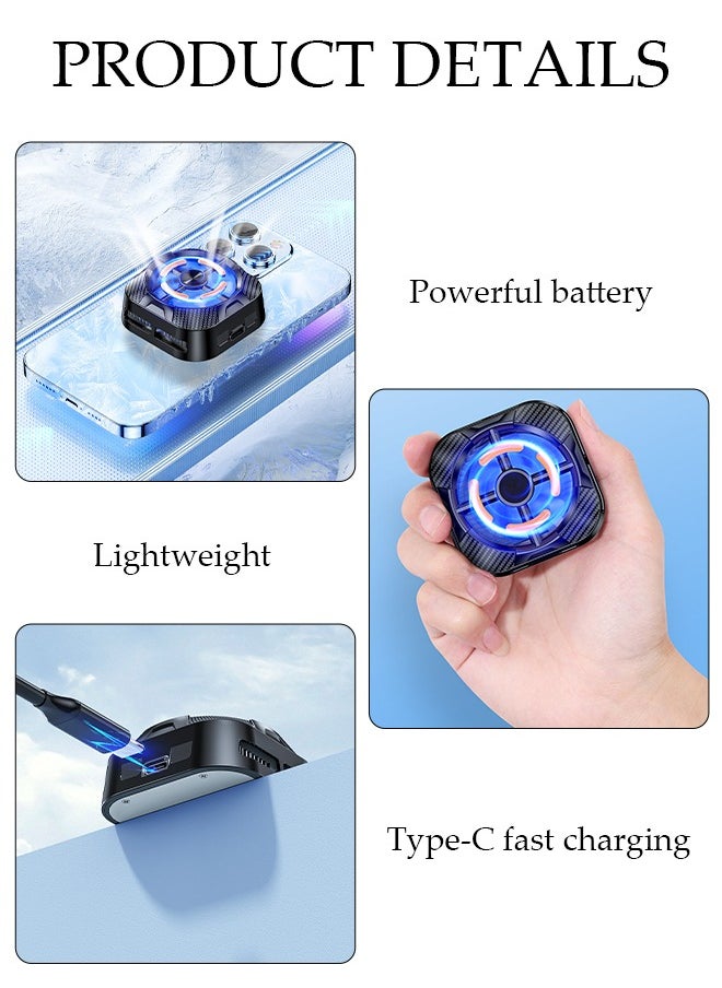 DUNISO Magnetic Semi-Conductor Cooling Chip for Live Streaming and Gaming, Fast Phone Cooling Fan with RGB Lights and Fast Charging, Cellphone Radiator for Mobile Gaming TikTok Live Strea  - Image 3