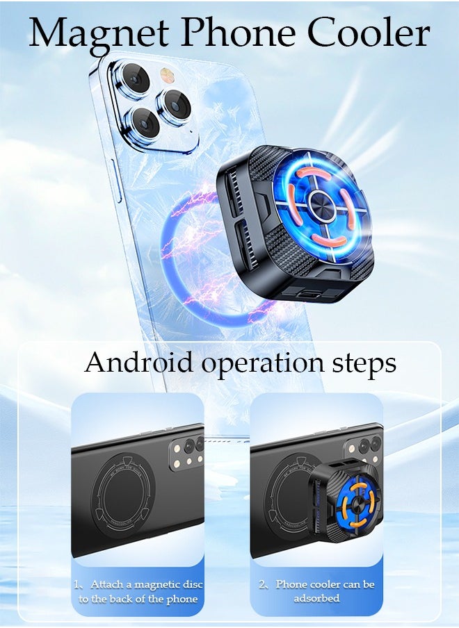DUNISO Magnetic Semi-Conductor Cooling Chip for Live Streaming and Gaming, Fast Phone Cooling Fan with RGB Lights and Fast Charging, Cellphone Radiator for Mobile Gaming TikTok Live Strea  - Image 5