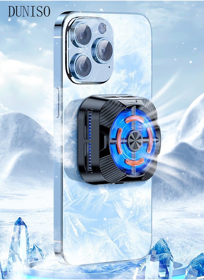 DUNISO - Magnetic Semi-Conductor Cooling Chip for Live Streaming and Gaming, Fast Phone Cooling Fan with RGB Lights and Fast Charging, Cellphone Radiator for Mobile Gaming TikTok Live Strea - Image 1