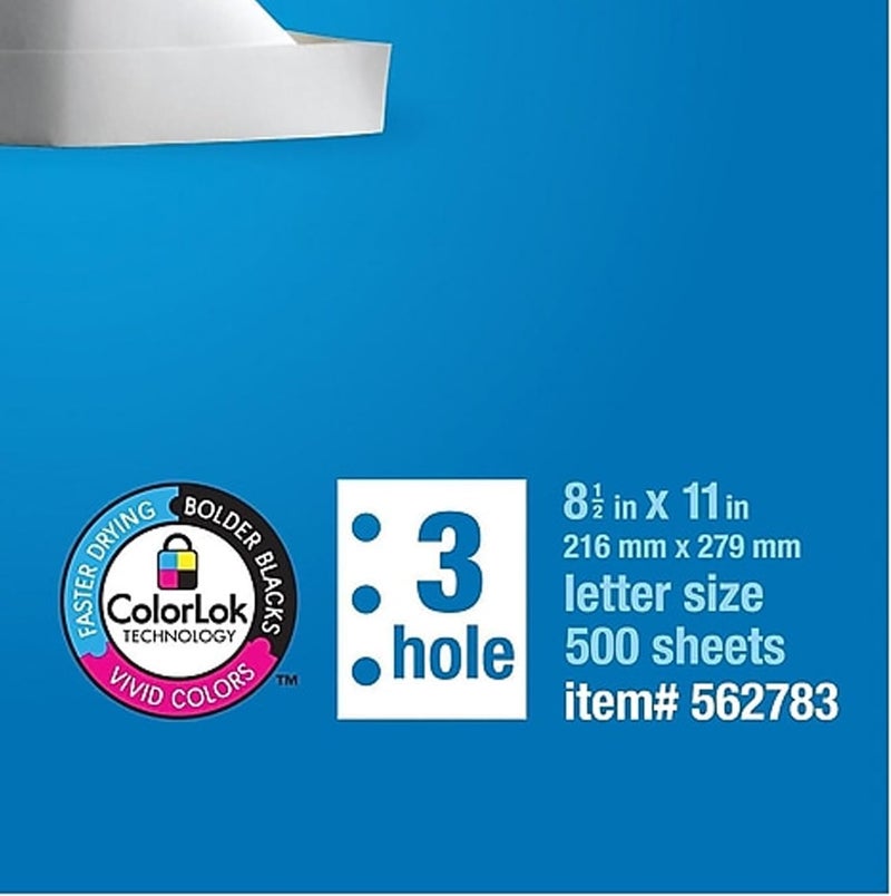 Staples Multipurpose Paper, 8 1/2 x 11, 3-Hole Punched, Ream - Image 2