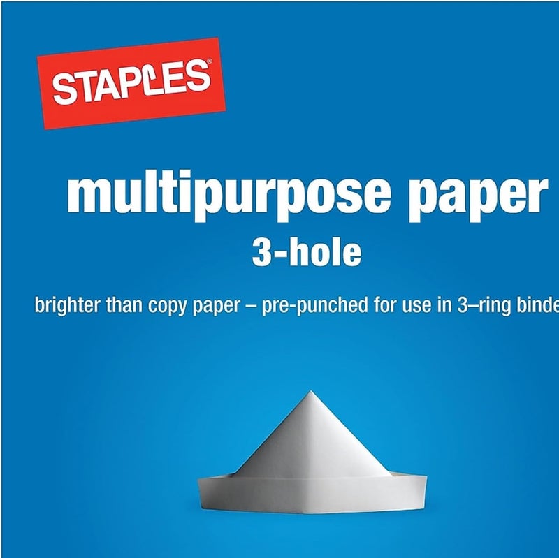 Staples Multipurpose Paper, 8 1/2 x 11, 3-Hole Punched, Ream - Image 5