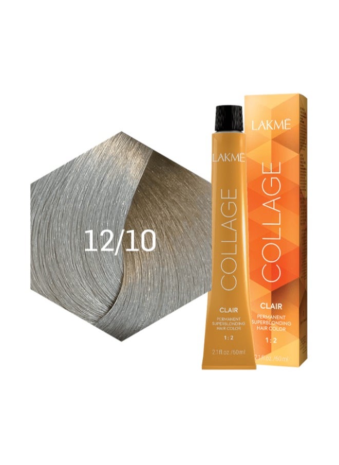 LAKME Collage Clair Permanent SuperBlonding Hair Color 12/10 , Ash SuperBlonding ,60Ml  - Image 1