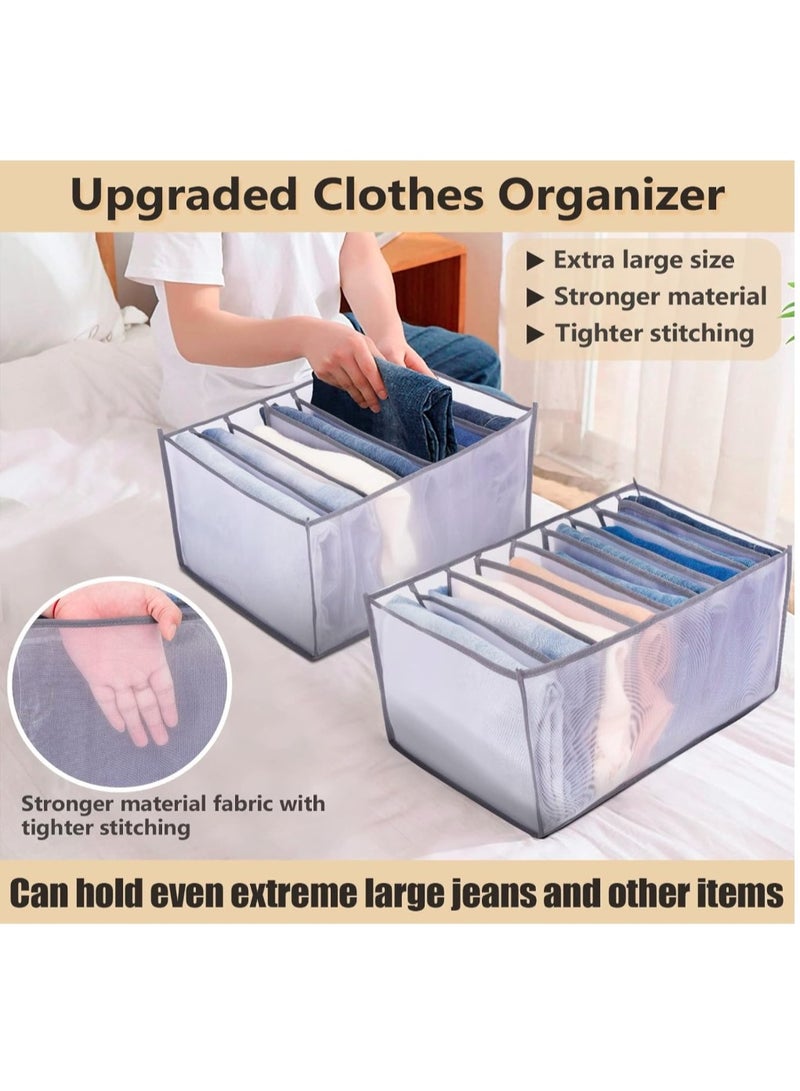 إيباسكت (2قطعه) من منظم ملابس  قابل للطي من ايباسكيت    مقسمات الأدراج للملابس والجينز وصندوق تخزين الخزانة حل تنظيم خزانة الملابس نسيج متين وجيد التهوية منظم خزانة موفر للمساحة(متعدد الالوان) - Image 4