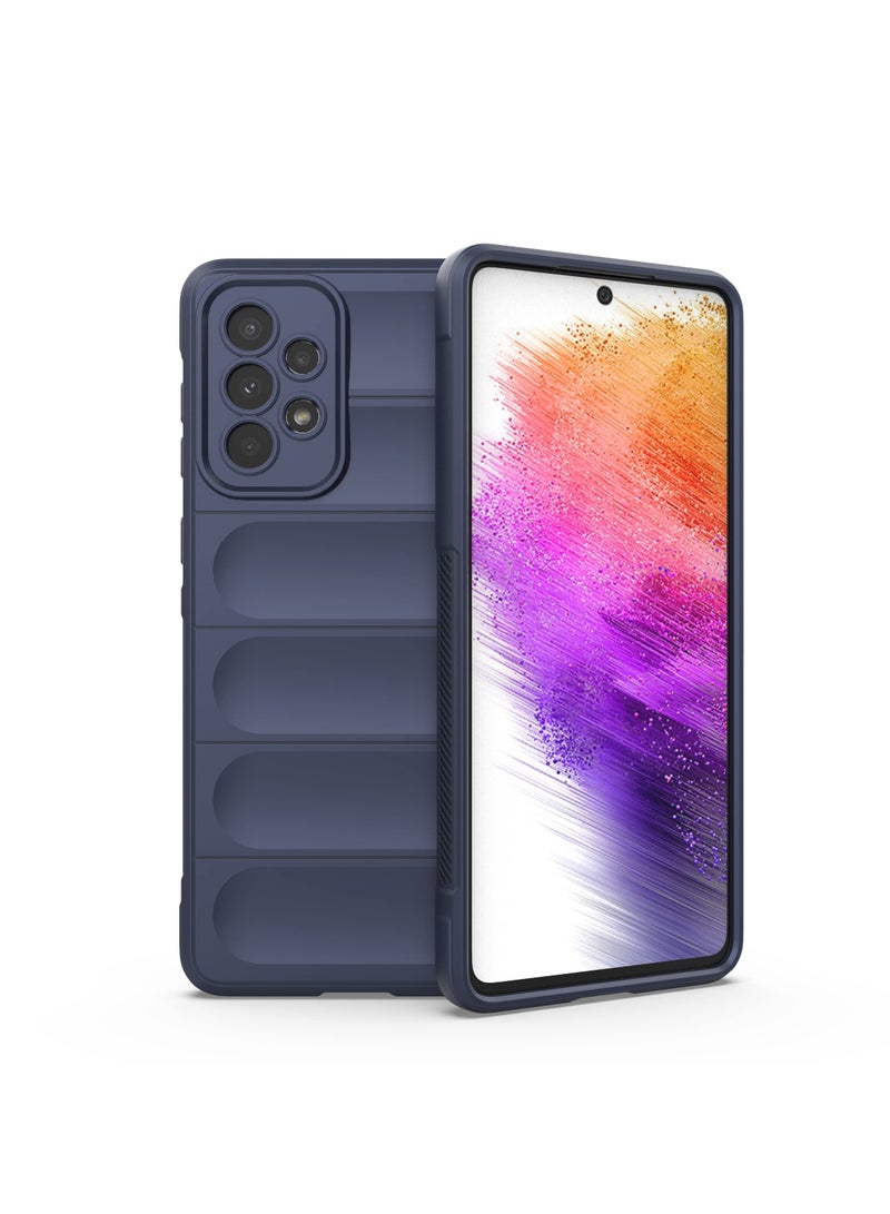 Phone case cover Magic Shield TPU + Silicone Shockproof Phone Case For Samsung Galaxy A73 (Dark Blue)