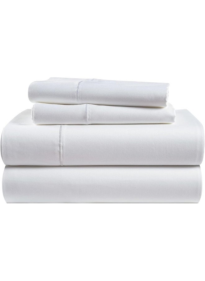 LINENWALAS Linenwalas 100% Supima Cotton King Sheet Set, Premium Luxury Bed Sheets Set for King Size Mattress, 1200 Thread Count, 4 Pc Set, 5-Star Hotel Quality King Sheets, 16" Deep Pocket - White  - Image 1