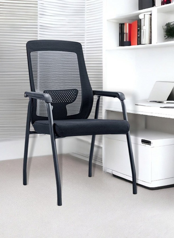 l'elefante Ergonomic Mesh Visitor Chair with Metal Frame – Comfortable Office Guest Chair with Padded Seat & Armrests – Sleek & Sturdy Design  - Image 2