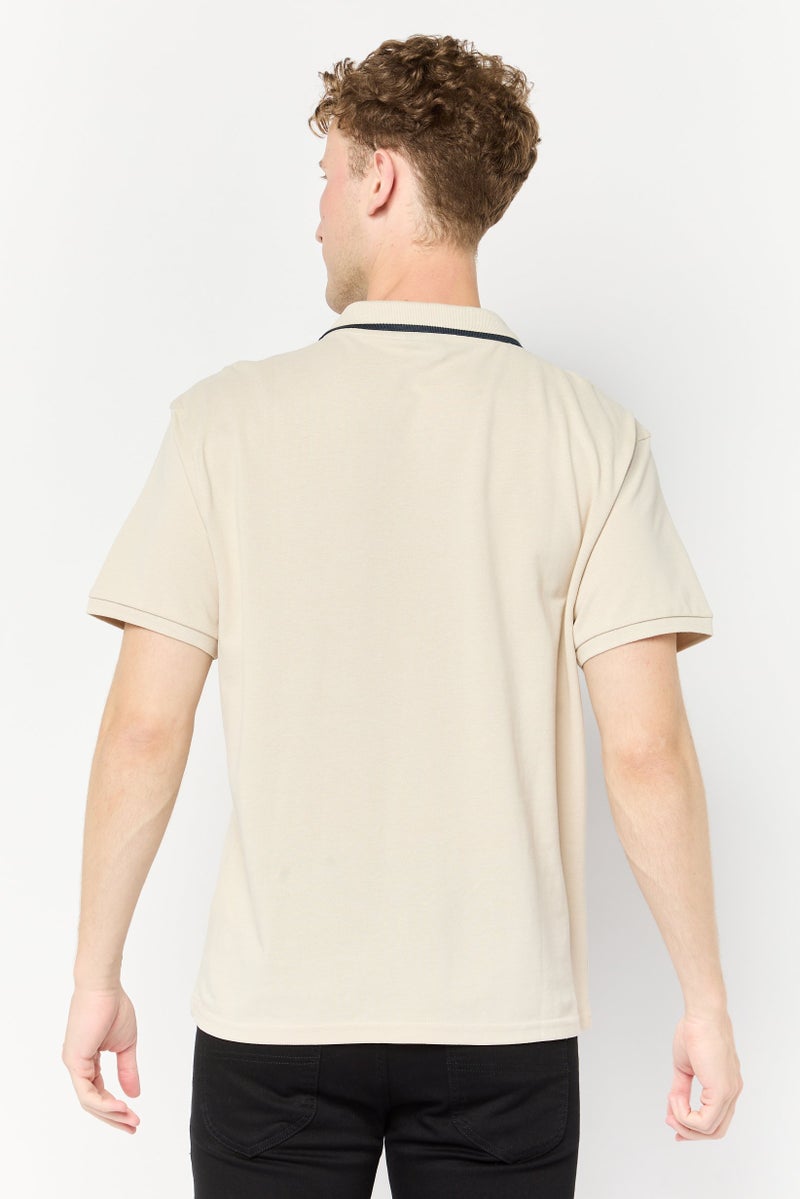 Paul Frank Men Regular Fit Graphic Print Short Sleeves Polo Shirt , Beige - Image 4