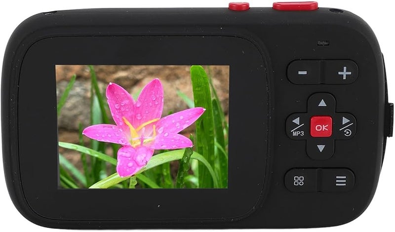 Black Dual Screen 2 5K 72MP Autofocus Selfie Vlogging Camera with MP3 Music Playback - Image 2