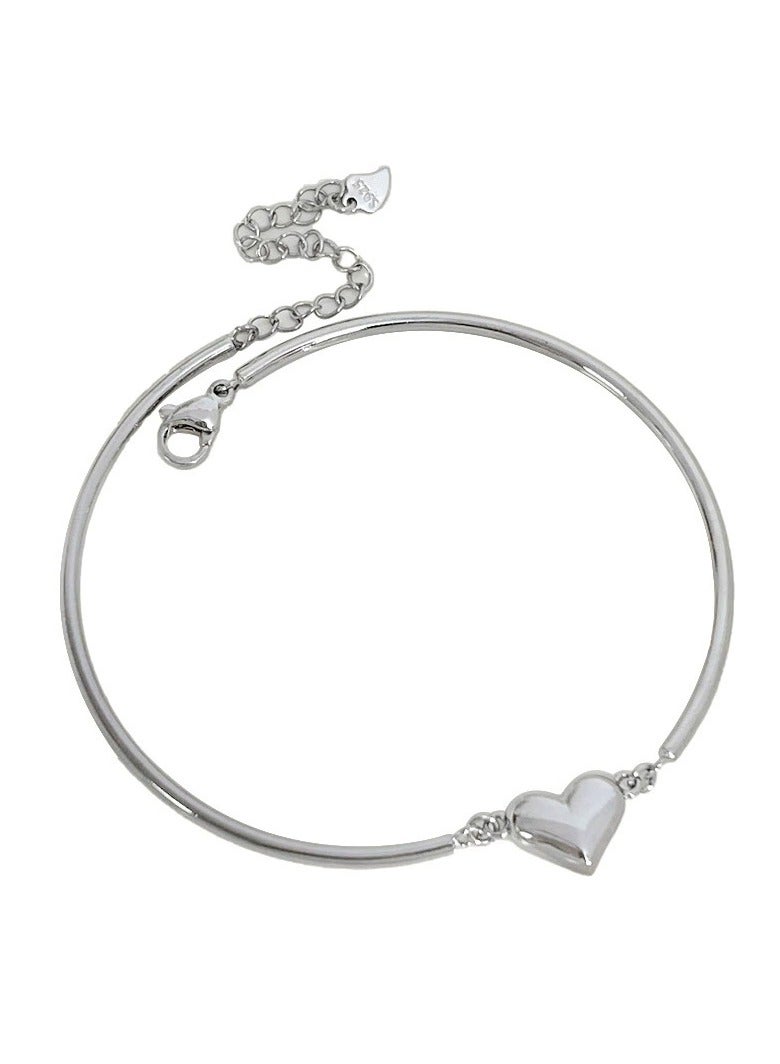 Goolsky Silver Heart Bracelet – Korean Minimalist Dainty Jewelry for Women | Summer Elegant Gift - Image 3