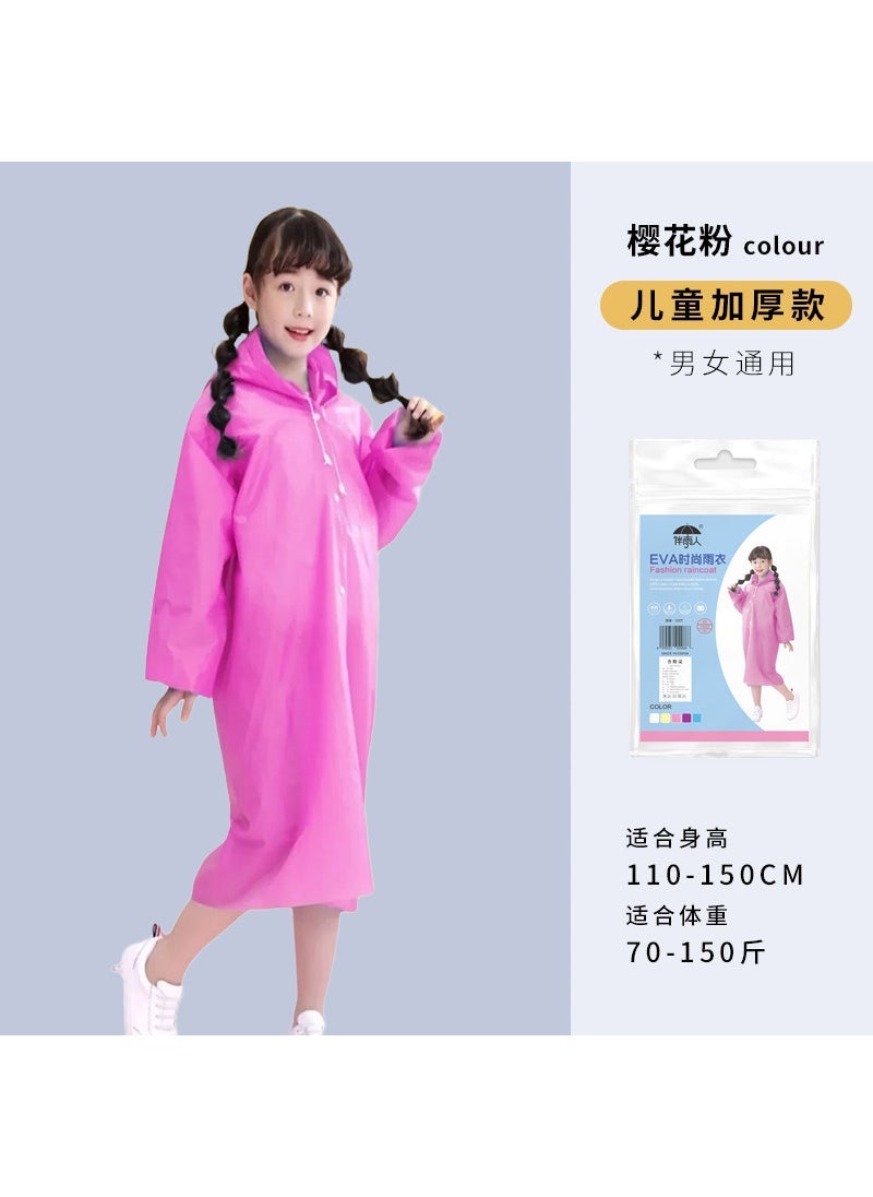 Generic Kids Full-Body Thick Disposable Raincoat Sakura pink wide mouth [new thickened 16 silk 90g]