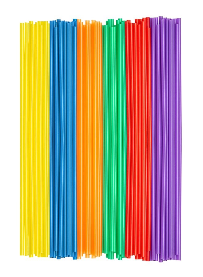 Comfy Package 10.02-Inch Long Plastic Straws [500 Count] Disposable Drinking Straws for Cold Beverages, Parties & Events - Assorted Colors - Image 1