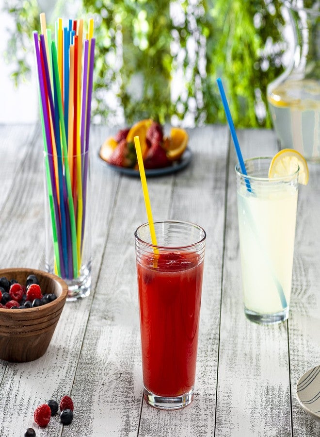 Comfy Package 10.02-Inch Long Plastic Straws [500 Count] Disposable Drinking Straws for Cold Beverages, Parties & Events - Assorted Colors - Image 5