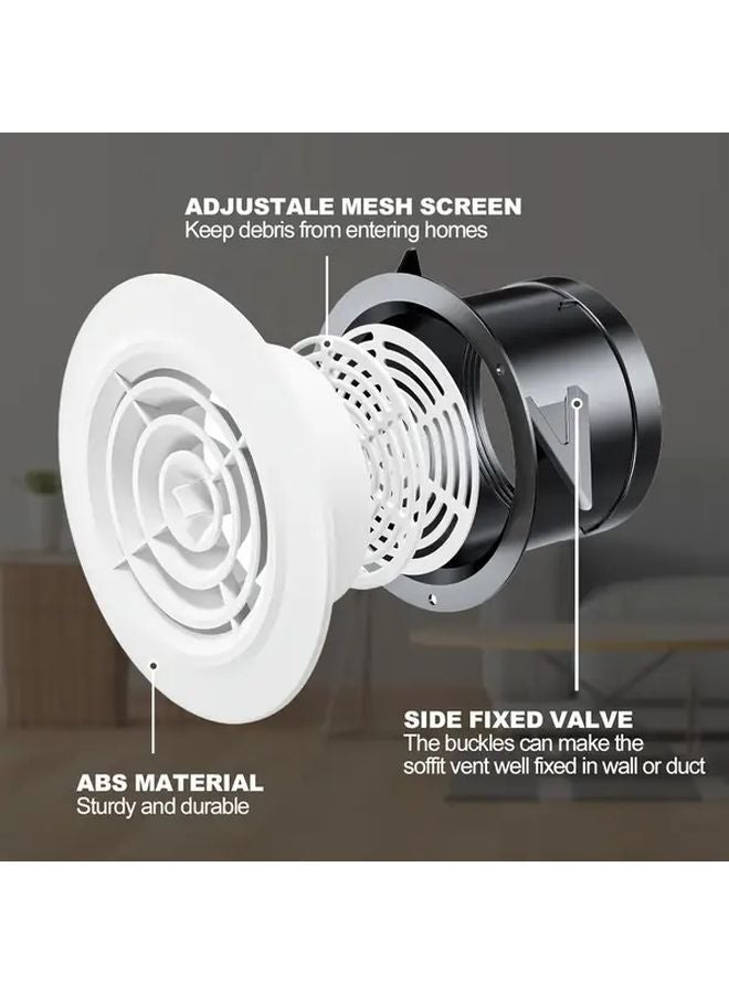 Rotating Adjustable Soft Vent Cover 3 Inch White Plastic Green Leaf Pattern Air Circulation - Image 3