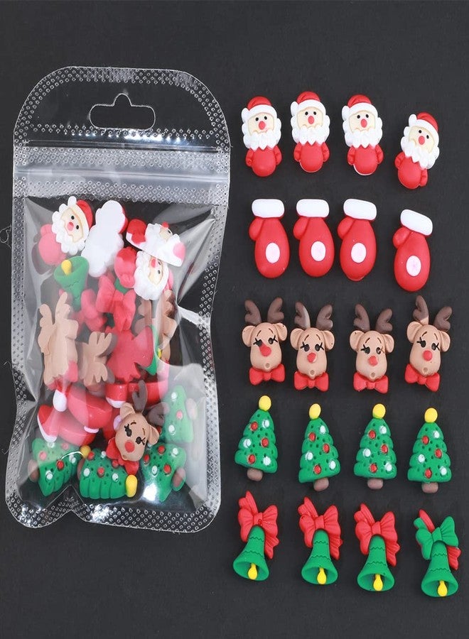 JALIYA 20pcs Christmas Nail Charms 3D Christmas Nail Art Charms Cartoon Santa Claus Elk Xmas Tree Gloves Bells Nail Designs Kawaii Charms for Nails Resin Nail Accessories for Women Nail Supplies Nail Decor - Image 5