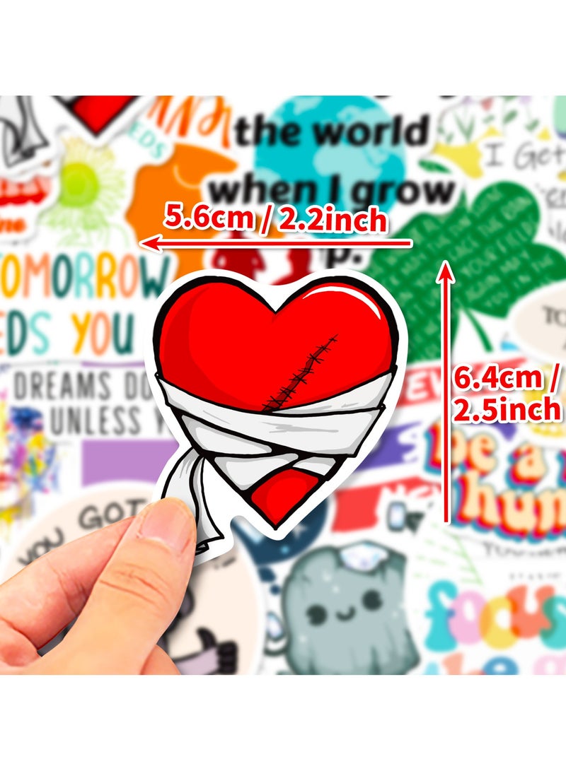 قوس قزح أورينبو ملصقات كلمات ملهمة، 50 قطعة، اقتباسات تحفيزية، ملصق فينيل مقاوم للماء، مجموعة ملصقات إيجابية مثالية لزجاجة المياه والكمبيوتر المحمول والهاتف وسجل القصاصات وزجاجة هيدرو فلاسك - Image 2