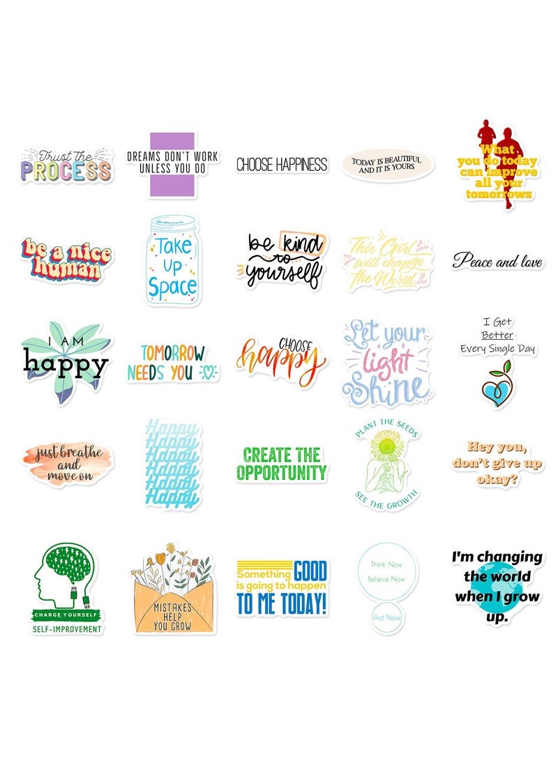 قوس قزح أورينبو ملصقات كلمات ملهمة، 50 قطعة، اقتباسات تحفيزية، ملصق فينيل مقاوم للماء، مجموعة ملصقات إيجابية مثالية لزجاجة المياه والكمبيوتر المحمول والهاتف وسجل القصاصات وزجاجة هيدرو فلاسك - Image 5