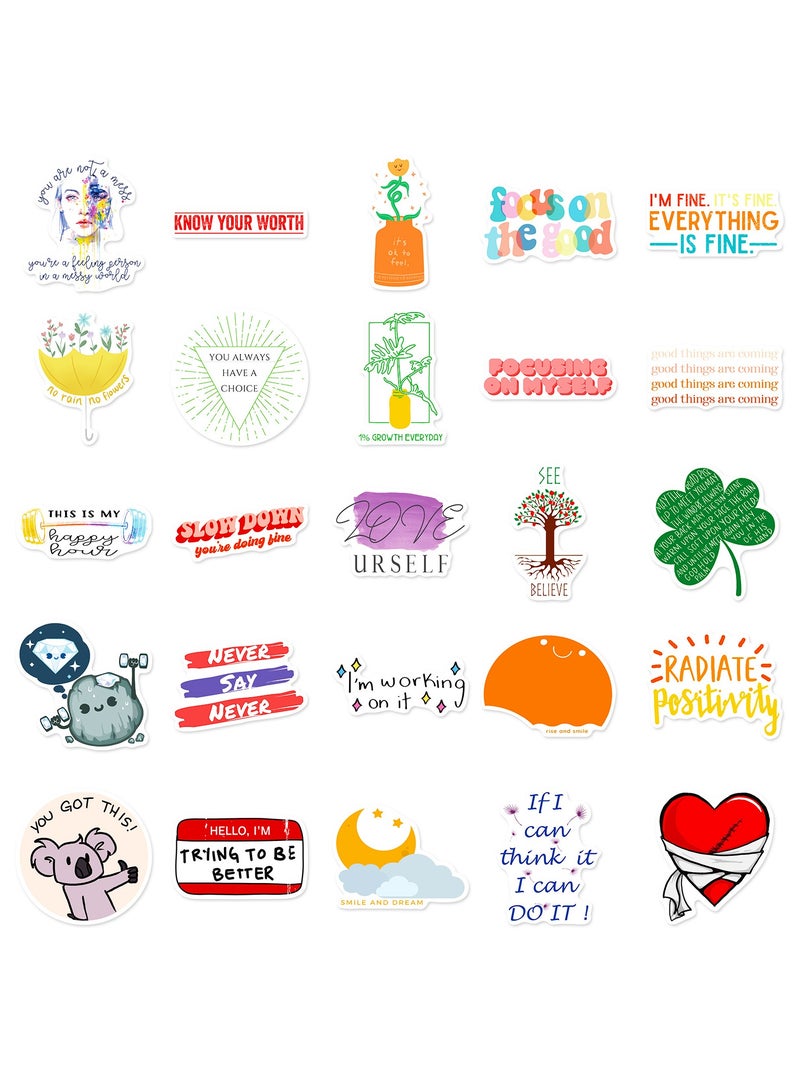 قوس قزح أورينبو ملصقات كلمات ملهمة، 50 قطعة، اقتباسات تحفيزية، ملصق فينيل مقاوم للماء، مجموعة ملصقات إيجابية مثالية لزجاجة المياه والكمبيوتر المحمول والهاتف وسجل القصاصات وزجاجة هيدرو فلاسك - Image 4