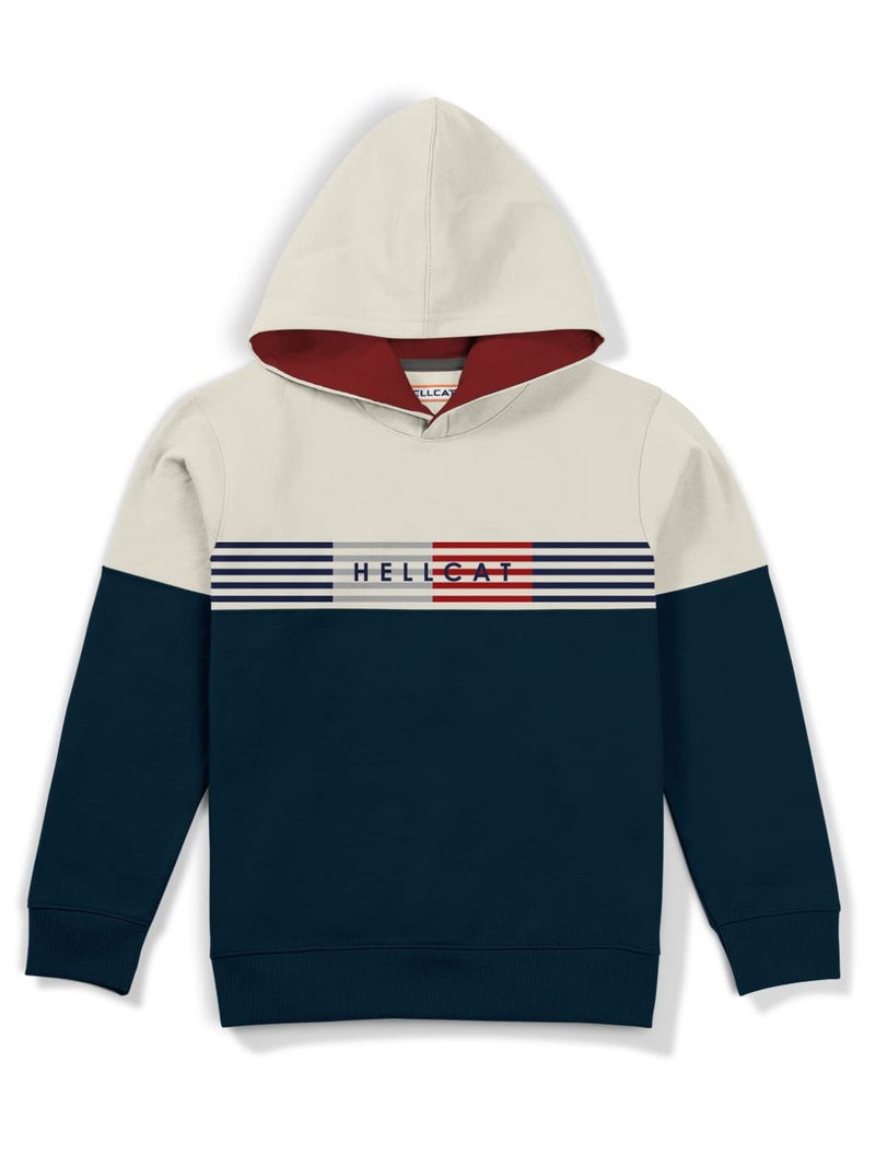 HELLCAT Boys Cotton Blend Hooded Neck Regular Sweatshirt (Hft-Hbw02-Cr-$Parent_Dark Green_3 Years-4 Years) - Image 1