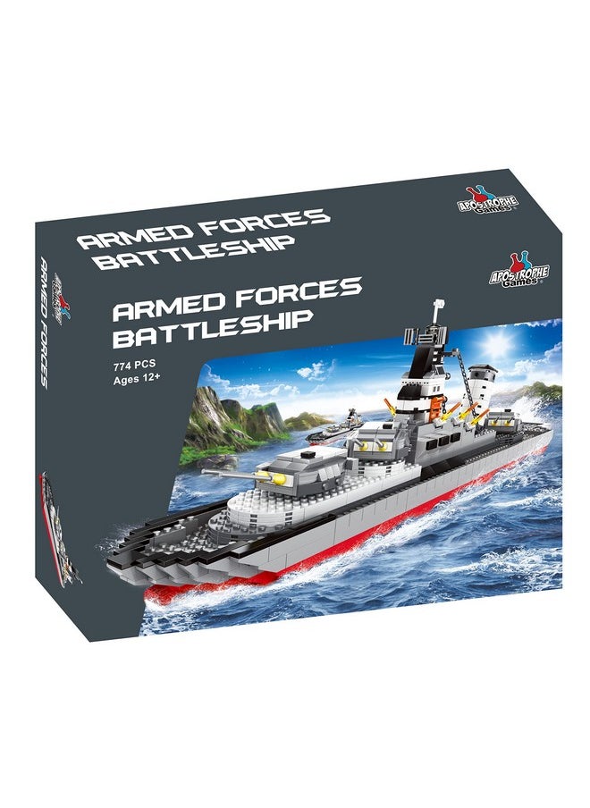 Apostrophe Games Apostrophe Games Navy Battleship Building Block Set (774 Pieces), Military Building Blocks  - Image 3
