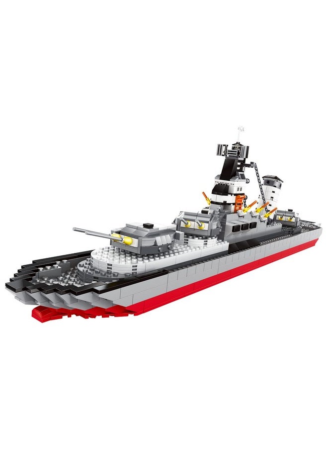 Apostrophe Games Apostrophe Games Navy Battleship Building Block Set (774 Pieces), Military Building Blocks  - Image 2