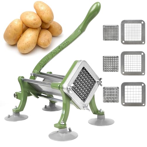 SHSYCER French Fry Cutter Commercial Potato Slicer with Suction Feet Complete Set, Includes 1/4", 3/8",1/2" - Image 1