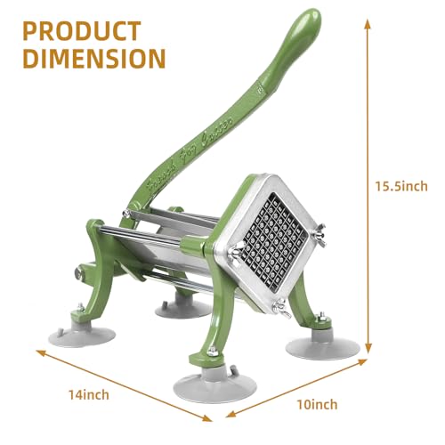 SHSYCER French Fry Cutter Commercial Potato Slicer with Suction Feet Complete Set, Includes 1/4", 3/8",1/2" - Image 3