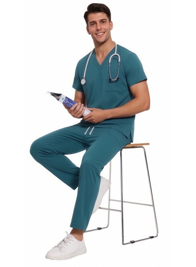 Joychic Womens Men Medical Scrubs Set Unisex Scrub Top and Scrub Pant Set Medical Uniform Scrubs Medical Uniform Set - Image 2