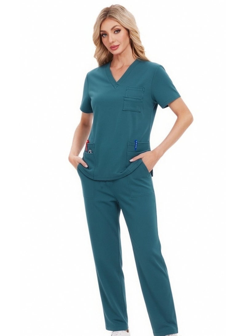 Joychic Womens Men Medical Scrubs Set Unisex Scrub Top and Scrub Pant Set Medical Uniform Scrubs Medical Uniform Set - Image 3