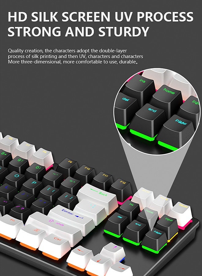 LEAVEN 87-Key Wired Keyboard - Blue Switch - Mechanical Keyboard - Gaming Keyboard - Office Keyboard - RGB Lighting Effect - Computer Keyboard - Image 5