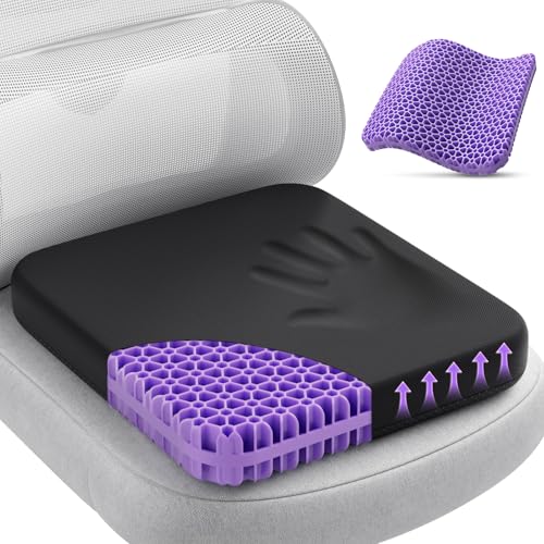TushGuard Gel Seat Cushion for Long Sitting, Enlarged & Thickened Patent Design Office Chair Seat Cushion, Breathable Cooling Pads for Chairs, Soft Car Cushions for Wheelchair(Large, Black) - Image 1