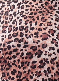 trendyol Light Brown Leopard Patterned Halter Collar Stretchy Snap Fastener Knitted Body TWOSS20BD0044  - Image 4