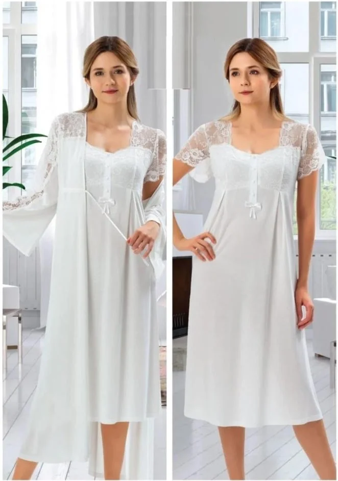 دوشيس 42008 Maternity 4-Piece Pajamas Nightgown Dressing Gown Tk