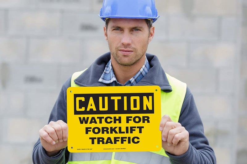 Accuform "Caution Watch for Forklift Traffic" Safety Sign, Plastic, 7 x 10 Inches (MVHR631VP) - Image 2