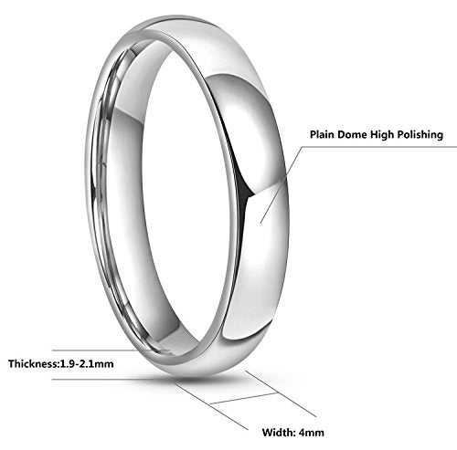 CROWNAL 4mm 6mm 8mm 10mm Tungsten Wedding Band Ring Men Women Plain Dome Polished Size Comfort Fit Size 3 To 17 (4mm,8.5) - Image 3