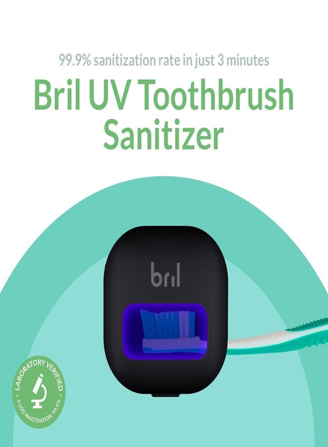 Bril UV-C Toothbrush Sanitizer and Holder, Portable Cleaner, Travel Cover, Magnetic Holder, and Rechargeable Case for Any Size Toothbrush, Black - Image 2