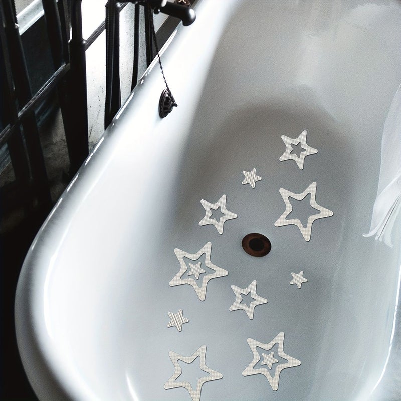 White Star Shaped Non Slip Vinyl Stickers for Bathtub Safety Tape Pads 30pcs - Image 4