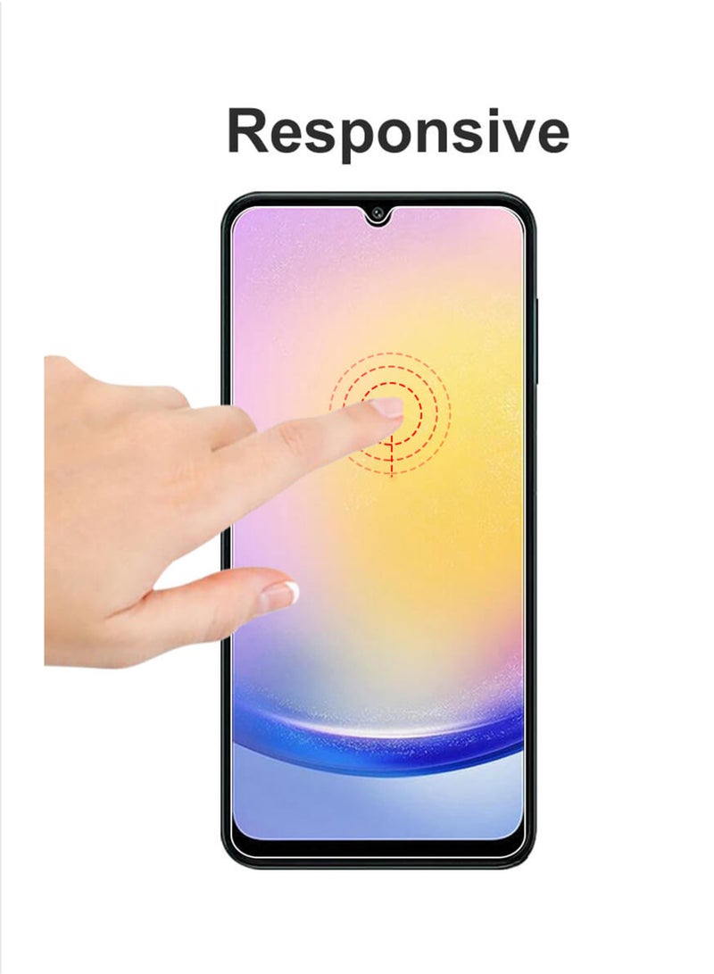 For Samsung Galaxy A25 Tempered Glass Screen Protector – High Transparency, Delicate Touch, Anti-Explosion, Smooth Arc Edges, Easy Installation, Screen Protector for Samsung Galaxy A25