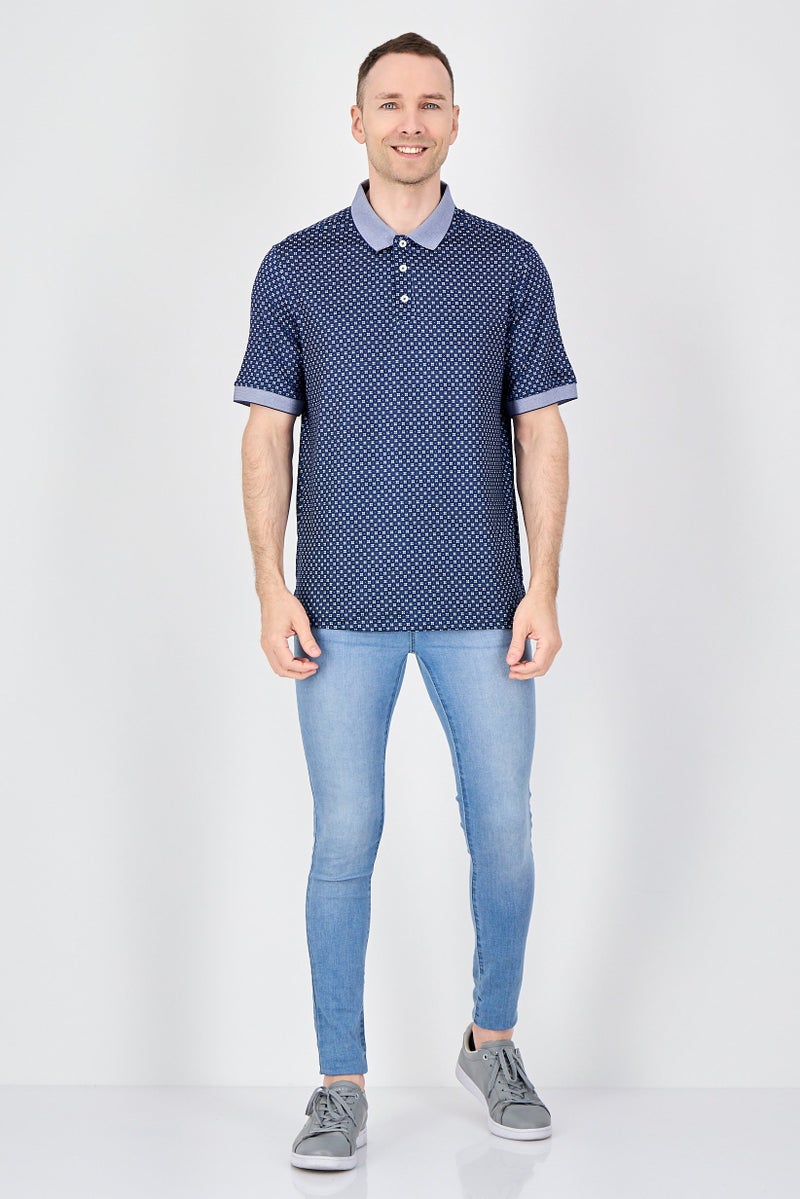 Thomas Sterling Men Performance Fit Short Sleeve Outdoor Polo Shirt, Navy Blue - Image 4