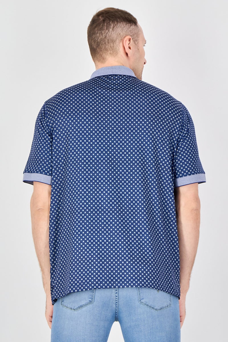 Thomas Sterling Men Performance Fit Short Sleeve Outdoor Polo Shirt, Navy Blue - Image 3