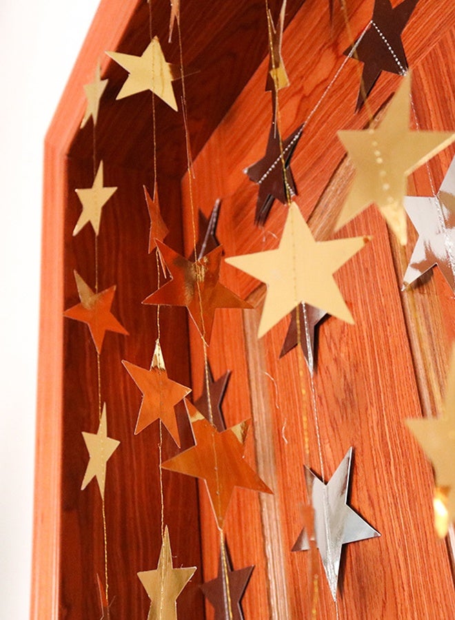 قطعتان من زينة الحائط على شكل نجمة ذهبية، ارتفاع كل منهما 4 أمتار، مناسبة لحفلات الزفاف والمهرجانات وديكورات المنزل والحديقة. نجوم ذهبية كبيرة. - Image 3