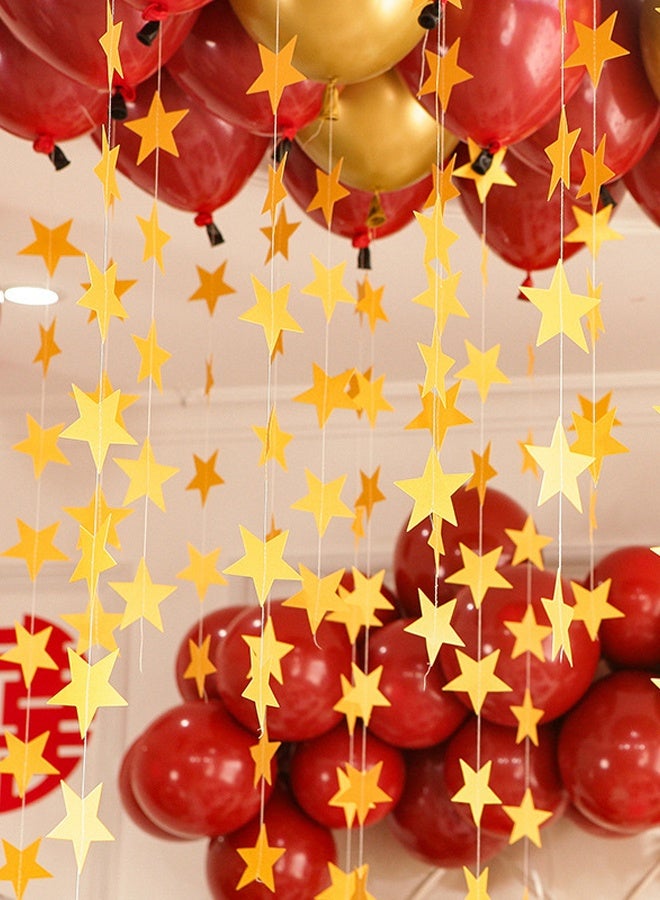 قطعتان من زينة الحائط على شكل نجمة ذهبية، ارتفاع كل منهما 4 أمتار، مناسبة لحفلات الزفاف والمهرجانات وديكورات المنزل والحديقة. نجوم ذهبية كبيرة. - Image 2