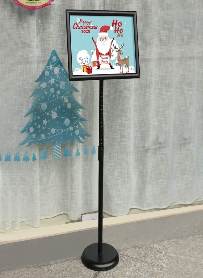 T-Sign Adjustable Heavy Duty Pedestal Sign Holder Floor Stand, Sign Stand Poster Stand, Standing Floor, 8.5 x 11 inch, Vertical & Horizontal View, Outdoor Standing Display Sign Holders Aluminum Black 2 Pack - Image 2