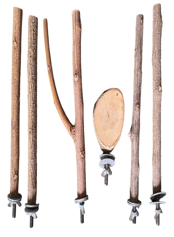 RUKDA® Neem Wood Bird Perch with Natural Bark for Parrots & Pet Birds | Natural Neem Branch Chew Toy for Cage | Supports Beak, Foot Health & Hygiene | Safe Wooden Perch Stand (6-7 Inch, Pack of 4) - Image 1