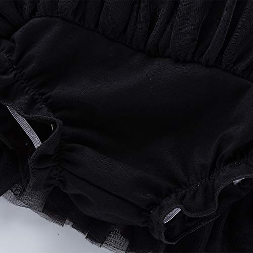 Anbaby Baby Girls Soft Tutu Skirt Toddler Ruffled Pants Diaper Cover Black 0-3M - Image 5